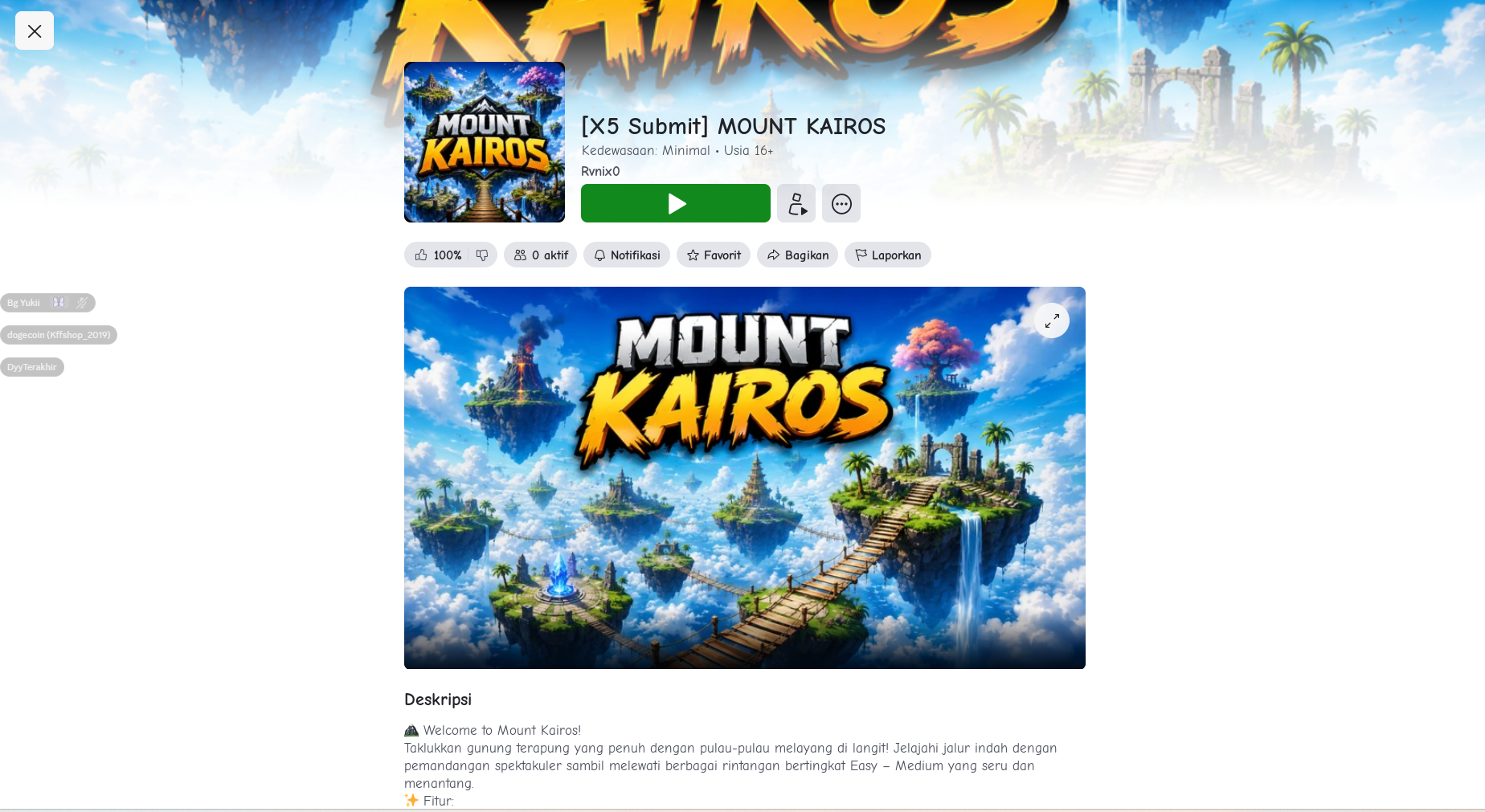 Poster Mount Kairos dari halaman Roblox