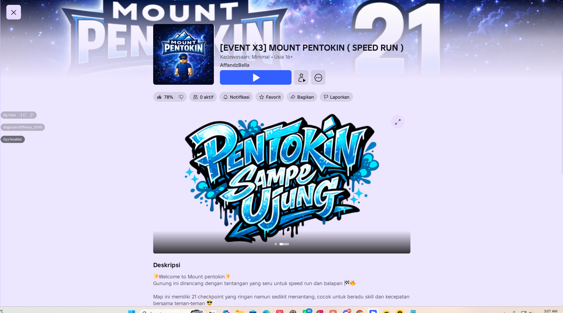 Poster Mount Pentokin dari halaman Roblox
