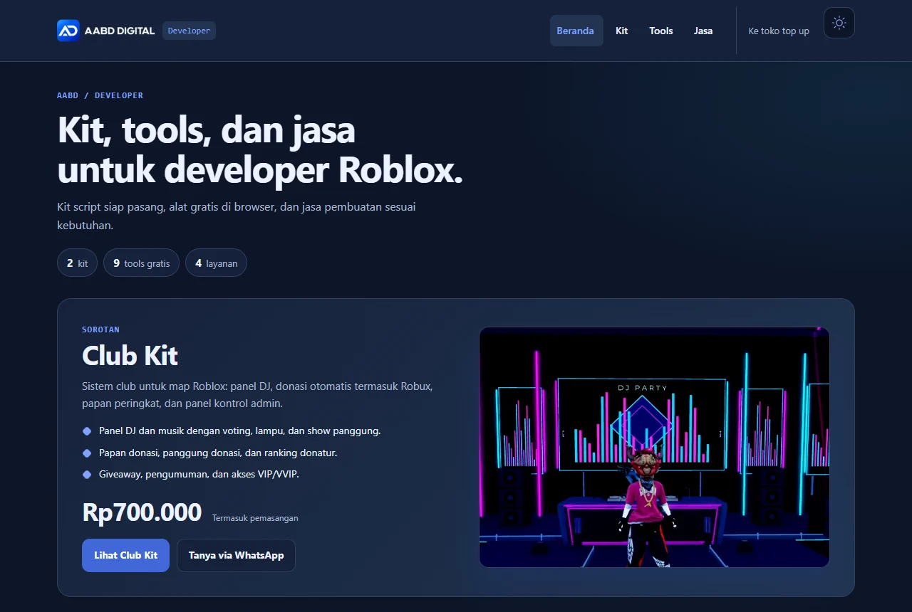 Pratinjau Website developer